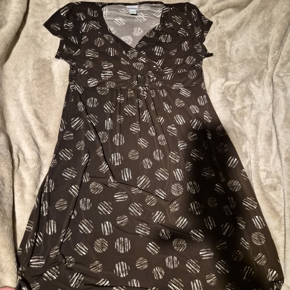 Motherhood Maternity Brown Circle Pattern Midi Dress